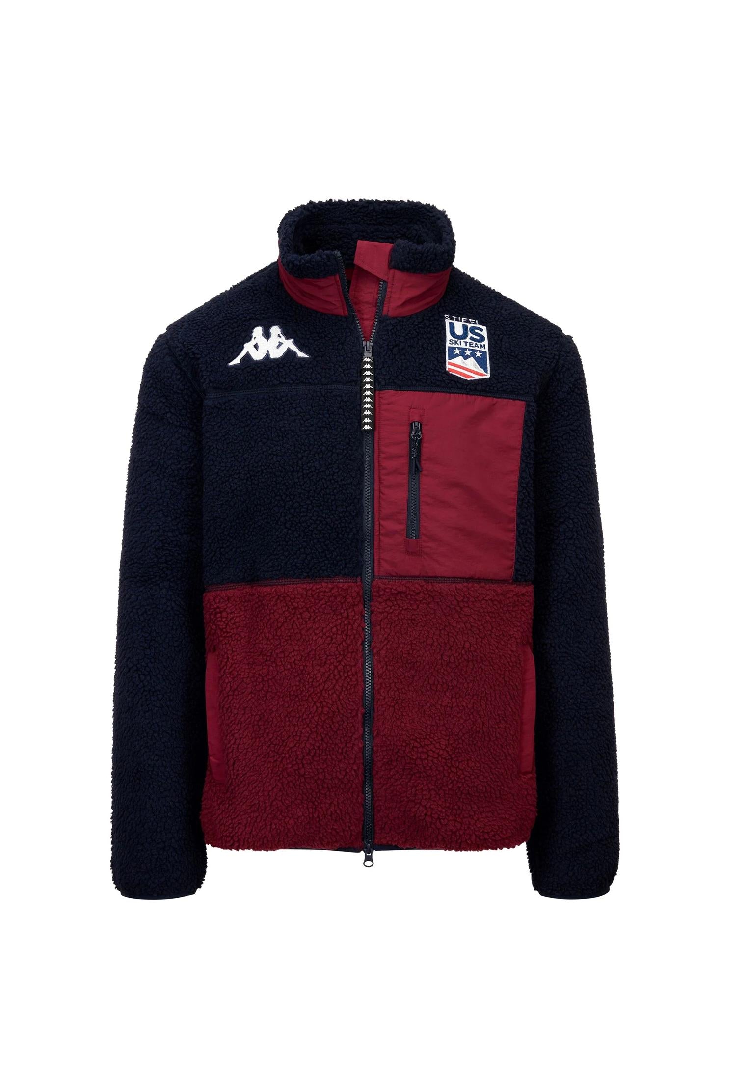 Felpa pile unisex blu rosso sci 326 US Kappa A25 351Z1QW A05A05 KAPPA SKI 