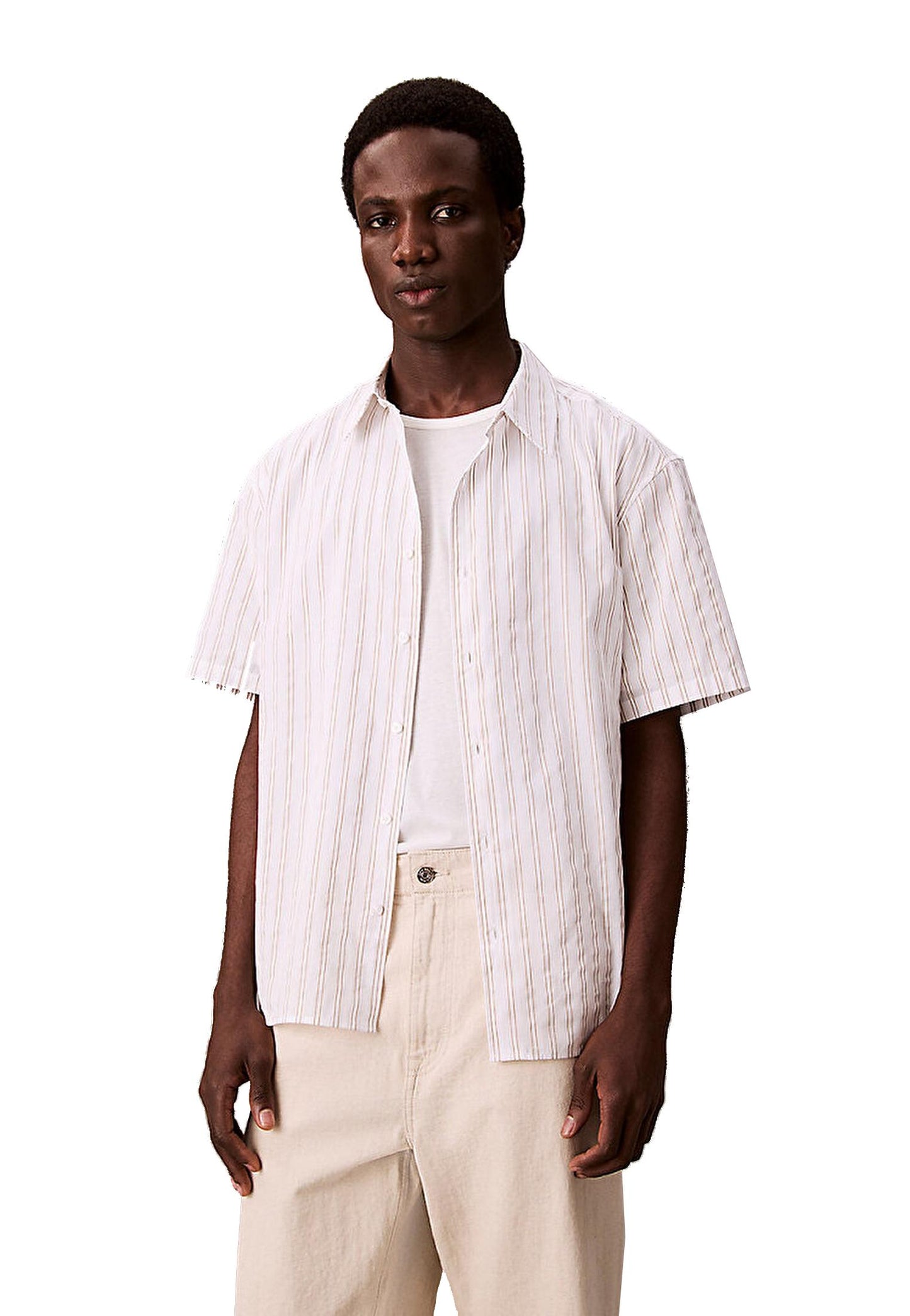 T-shirt girocollo bianca cotone Calvin Klein A25 LV04LB275GYAF YAFYAF CALVIN KLEIN 