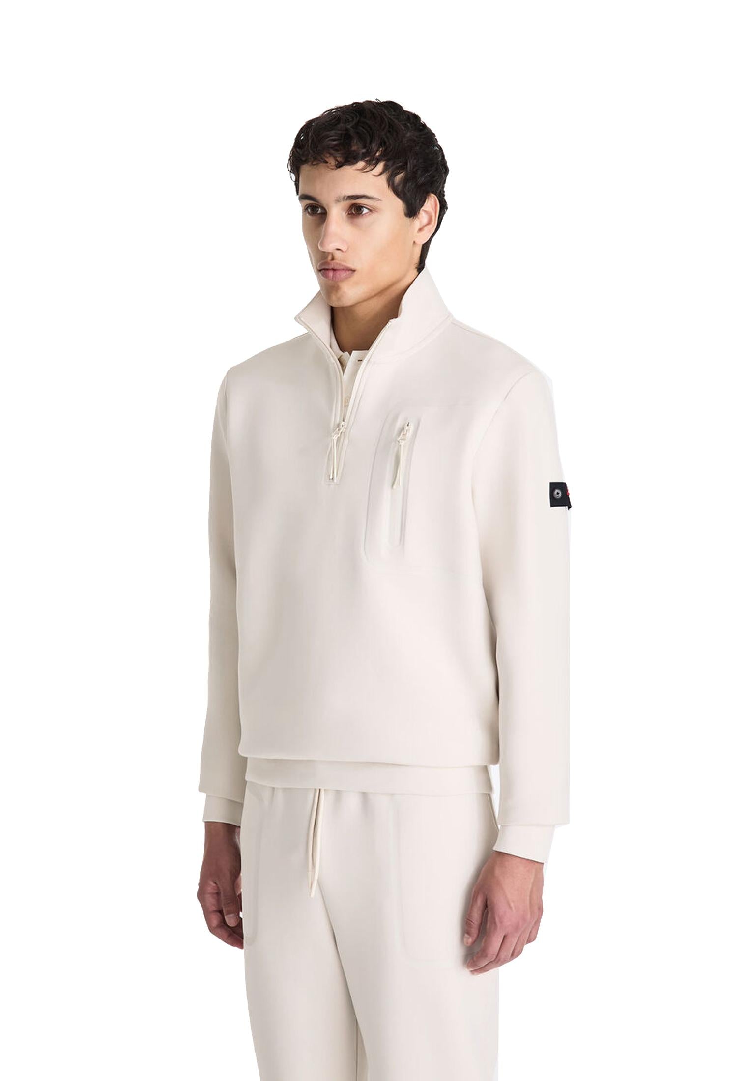 Felpa con collo a lupetto mezza zip panna Kent Peuterey P26 PEU5798 99012177 729729 PEUTEREY 