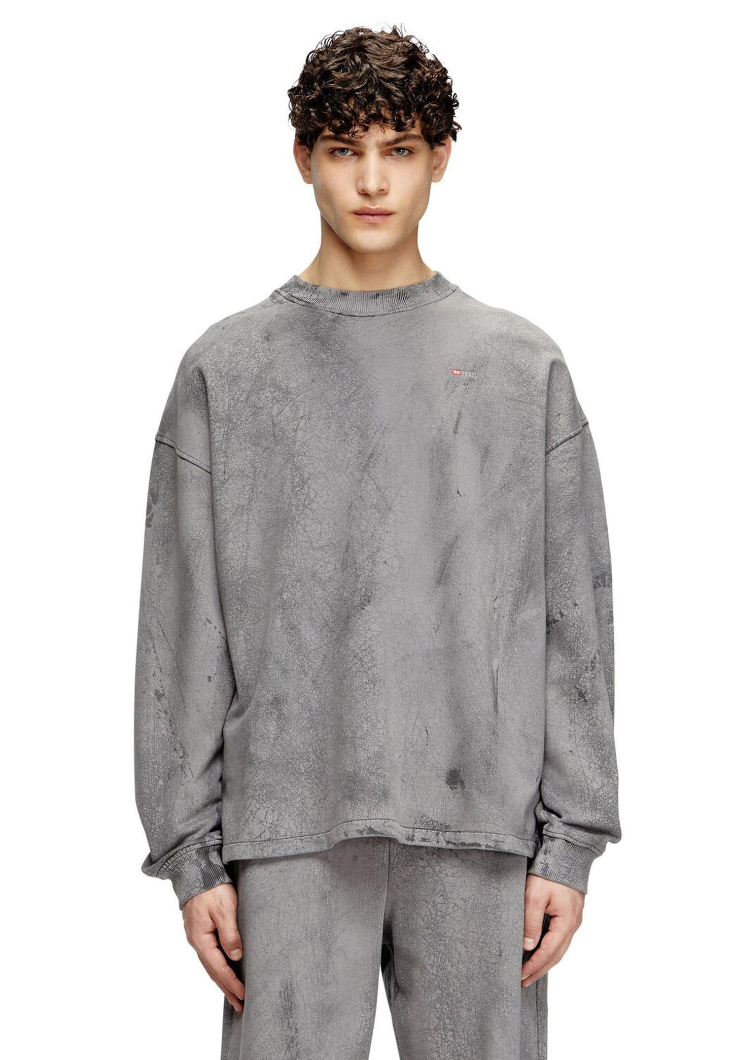 Felpa girocollo grigia marmorizzata Diesel A25 A19306-0PLBV 3434 DIESEL 