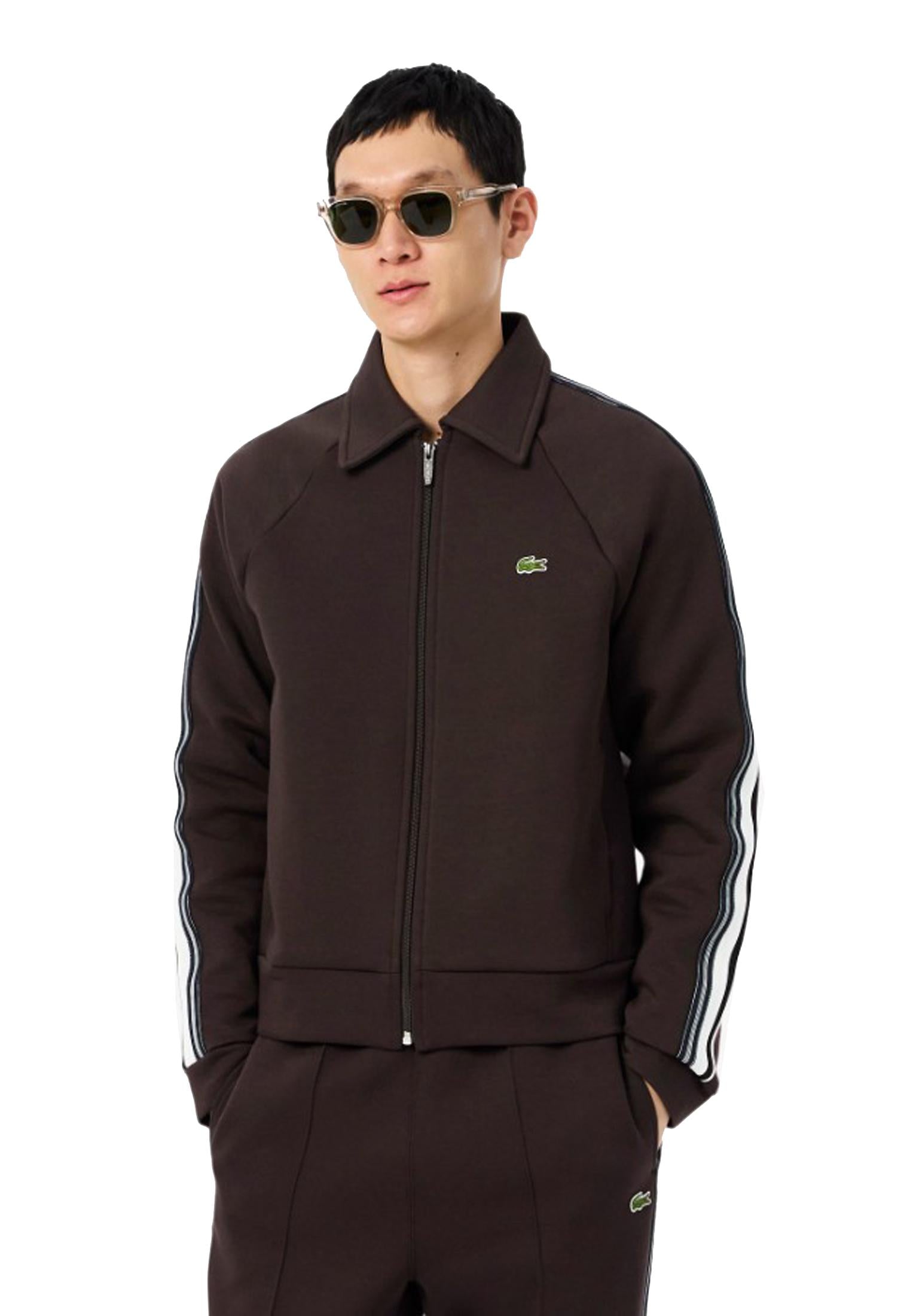 Felpa con zip marrone sportswear Lacoste A25 SH5927 SKBSKB LACOSTE 