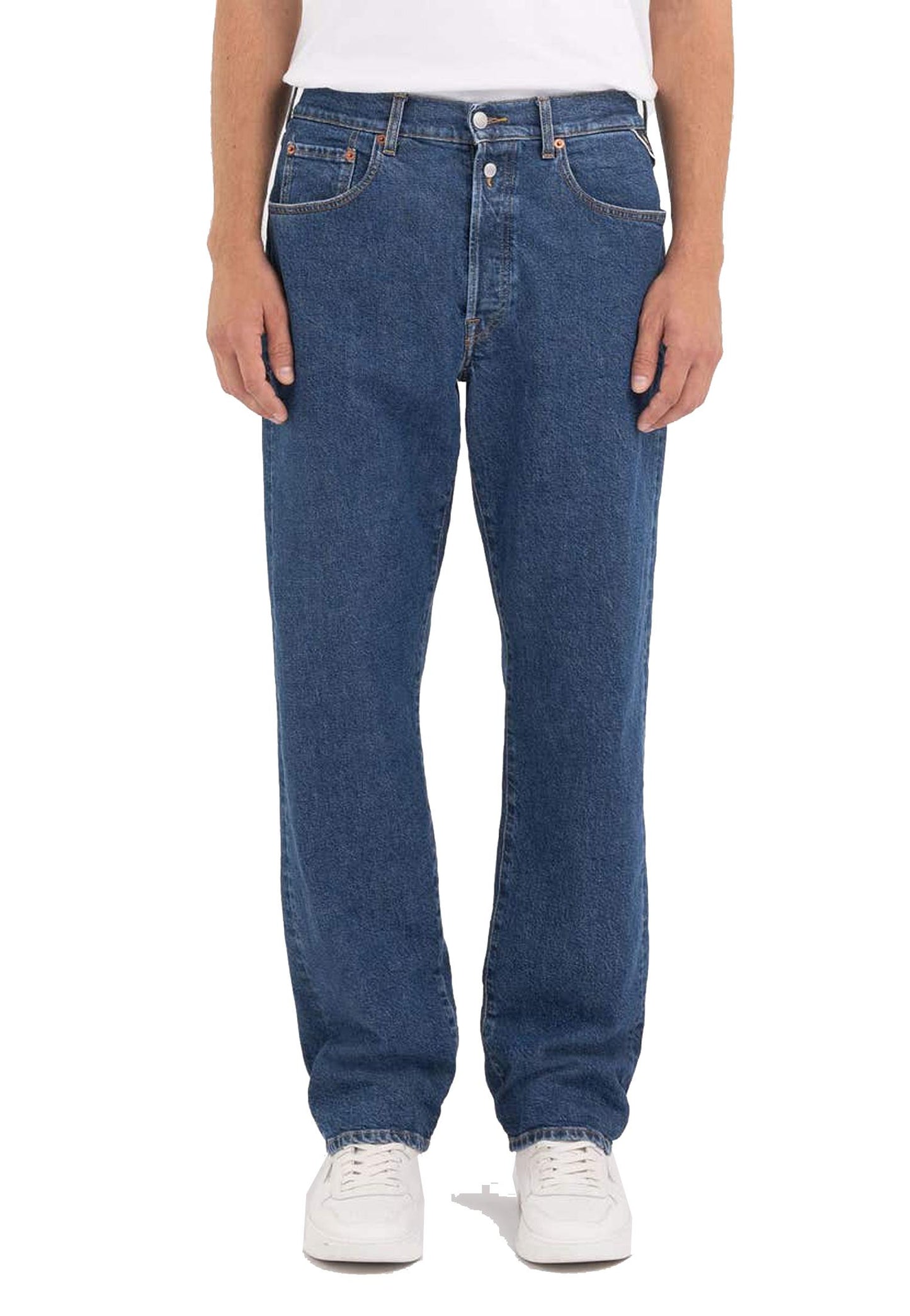 Pantaloni jeans blu straight fit M9Z1 Replay A25 M9Z1  .000.759 52D 007007 REPLAY 