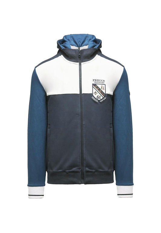 Felpa con cappuccio removibile blu Frecce Tricolori Aeronautica Militare P26 261FE2096UF00674 9472094720 AERONAUTICA MILITARE 
