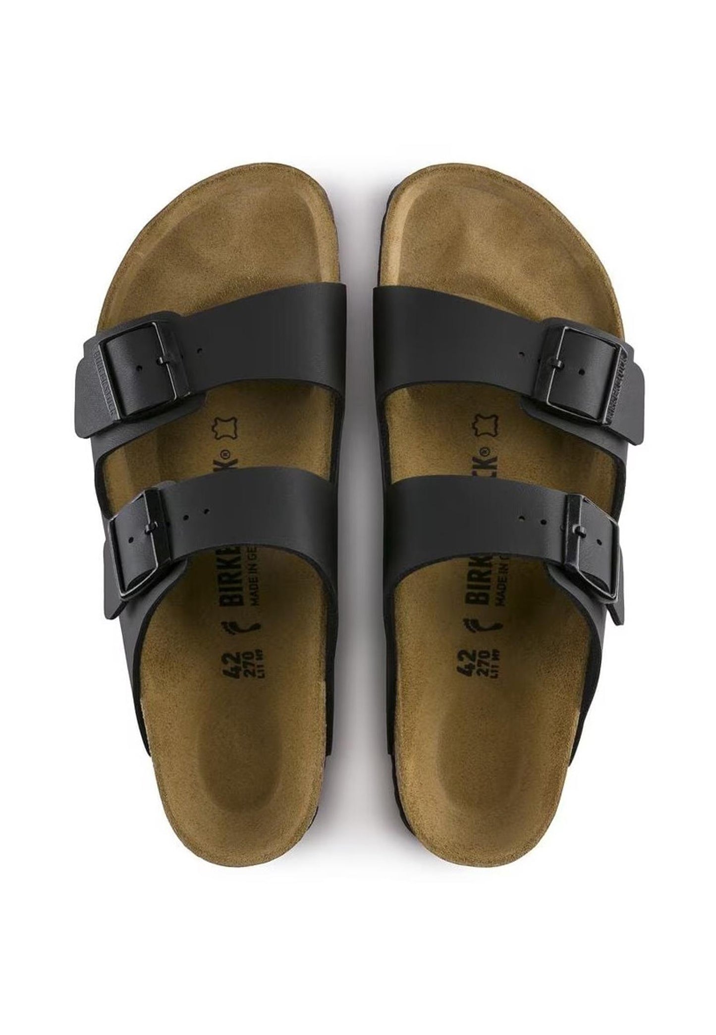 Sandalo ciabatte nere pelle Arizona Birkenstock P25 051793 black BIRKENSTOCK 