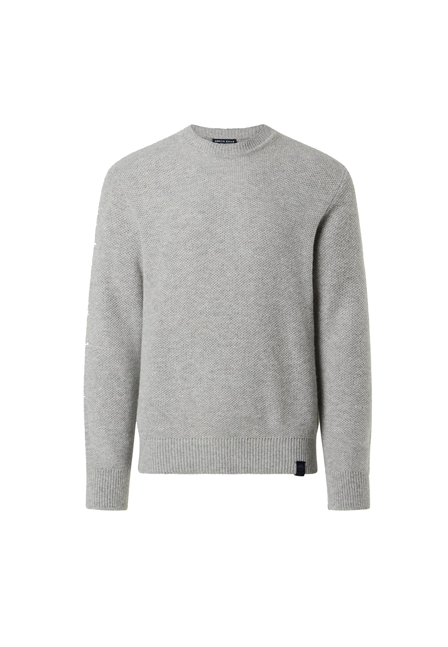 Maglione girocollo grigio melange nido d'ape misto lana North Sails A25 699159 09260926 NORTH SAILS 