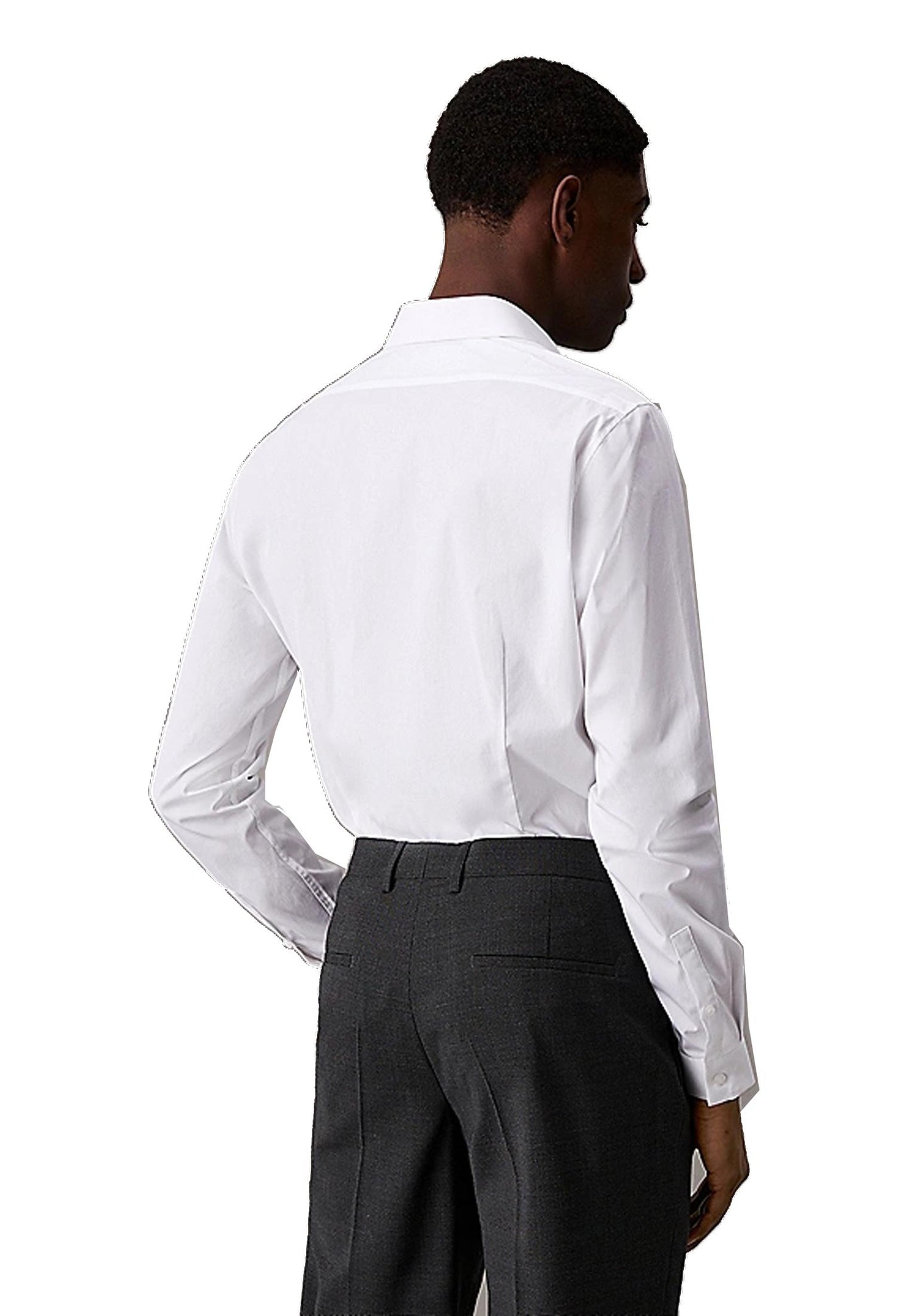 Camicia elasticizzata in Popeline extra slim bianco Calvin Klein P25