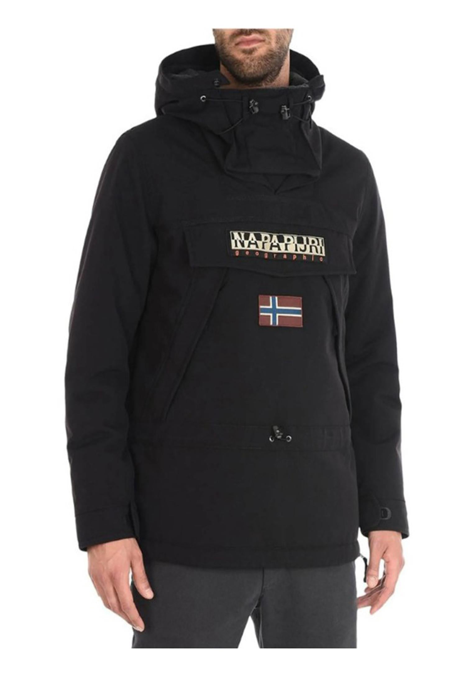 Giubbotto Anorak con cappuccio nero Skidoo Napapijri N0YI4R 041BLACK NAPAPIJRI 
