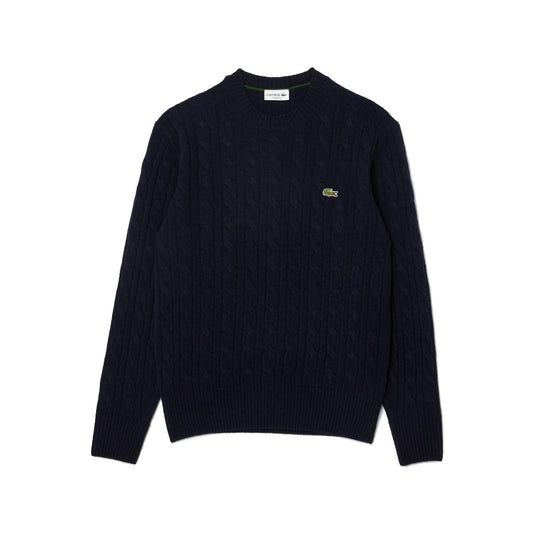 Maglione girocollo in lana con logo sul petto lato sinistro Lacoste A25 AH2924 166166 LACOSTE 