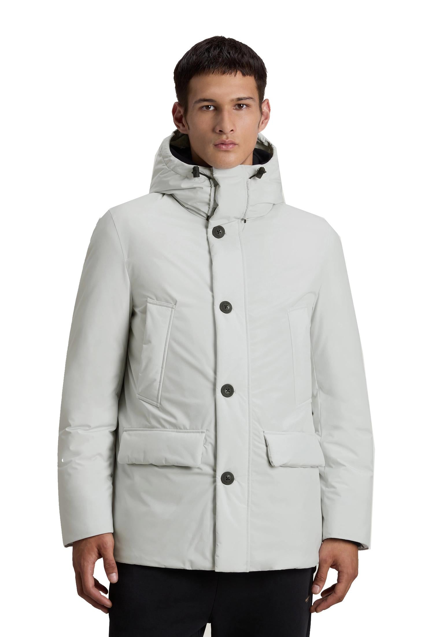Giubbotto bianco Arctic Parka Cloud con cappuccio Woolrich A25 CFWOOU2092MRUT5182 1000610006 WOOLRICH 