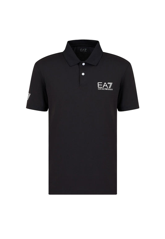 Polo tecnica nera maniche corte sportiva Ventus7 EA7 Armani P26 8NPF23 PJEMZ 12001200 EA7 TENNIS 