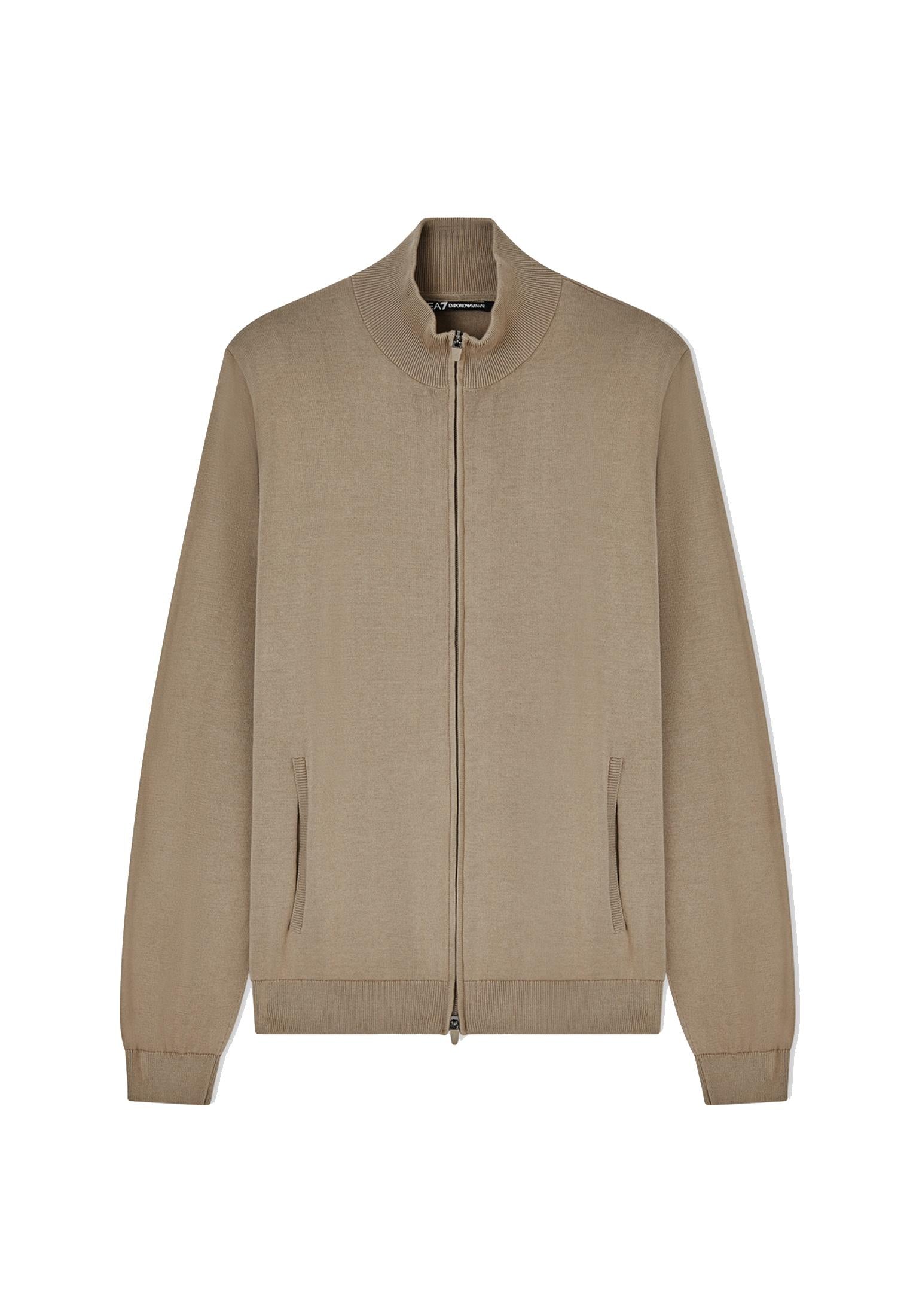 Maglia cardigan pullover fullzip marrone cotone Ea7 Armani P26 7M000542 AF14755 U6167U6167 EA7 GOLF 