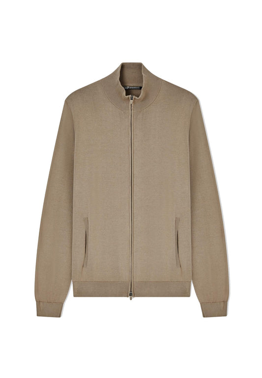 Maglia cardigan pullover fullzip marrone cotone Ea7 Armani P26 7M000542 AF14755 U6167U6167 EA7 GOLF 