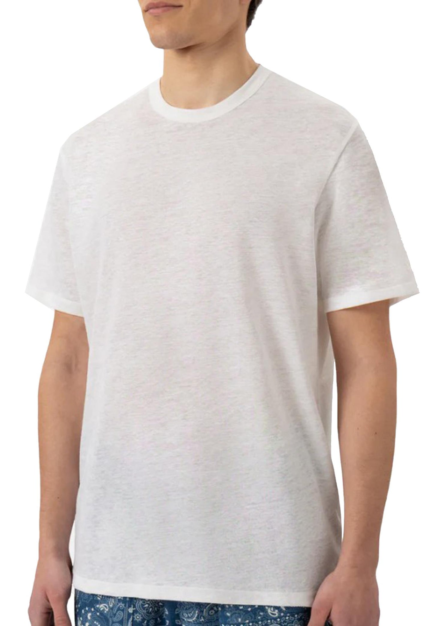 T-shirt girocollo bianca lino Ecstasea MC2 Saint Barth P25