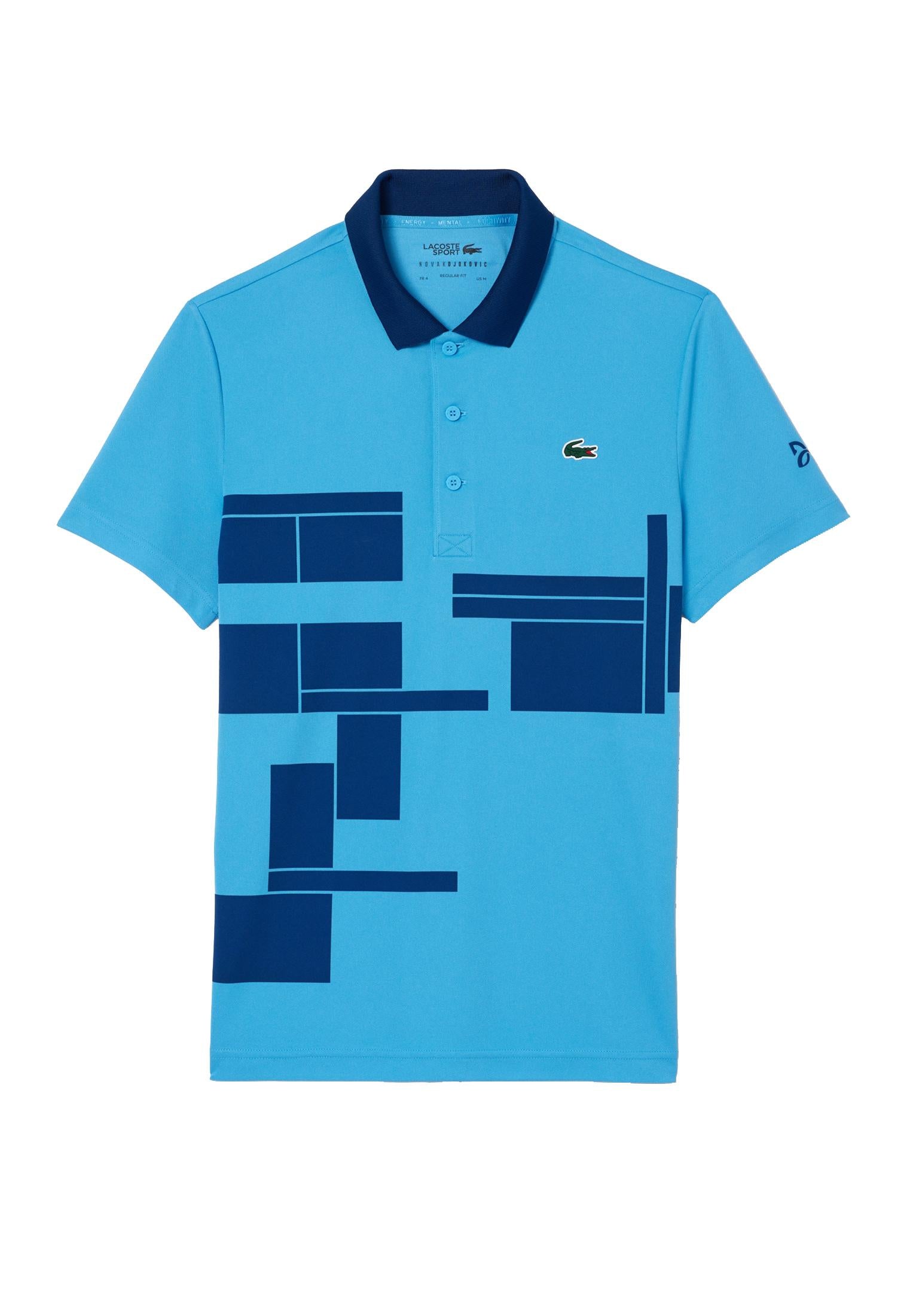 Polo a maniche corte azzurro cielo a fantasia Lacoste A24 DH2568 IDEIDE LACOSTE 