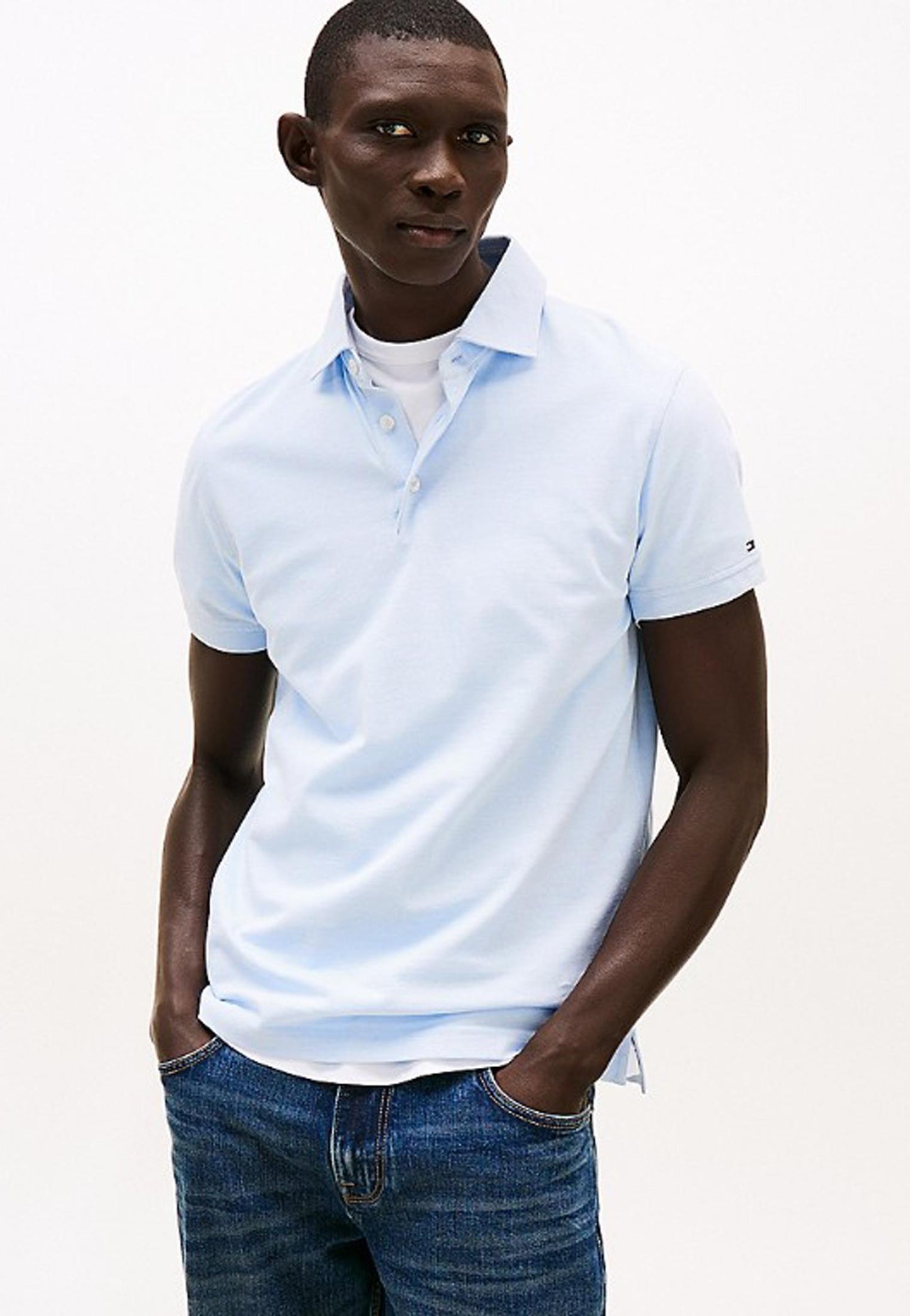 Polo cotone azzurra casual regular fit Tommy Hilfiger P25