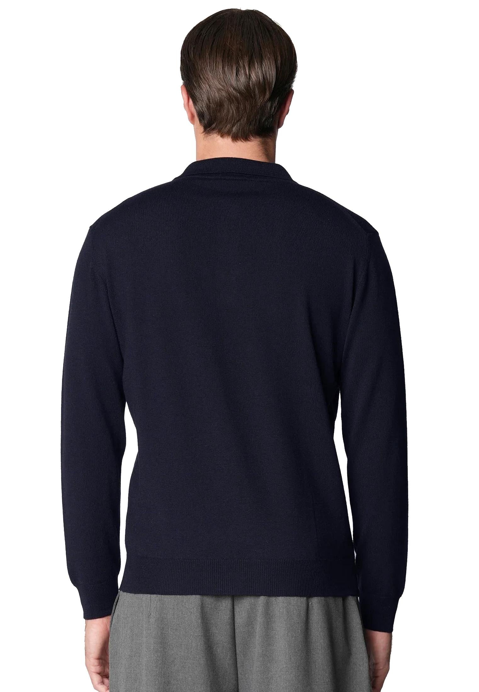 Maglia polo blu scuro lana merino extrafine Bellwood A25 0325M0005 000015000015 BELLWOOD 