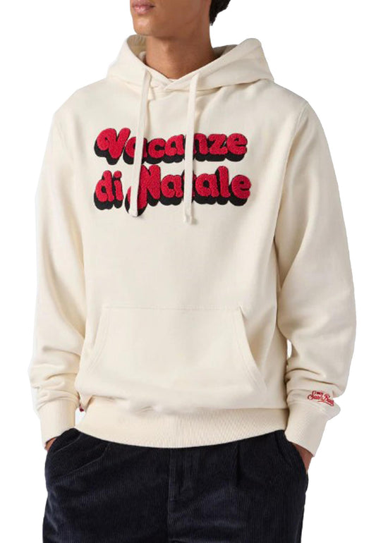Felpa bianca con cappuccio cotone Vacanze di Natale MC2 Saint Barth A25 TRI0001 02232I02232I MC2 