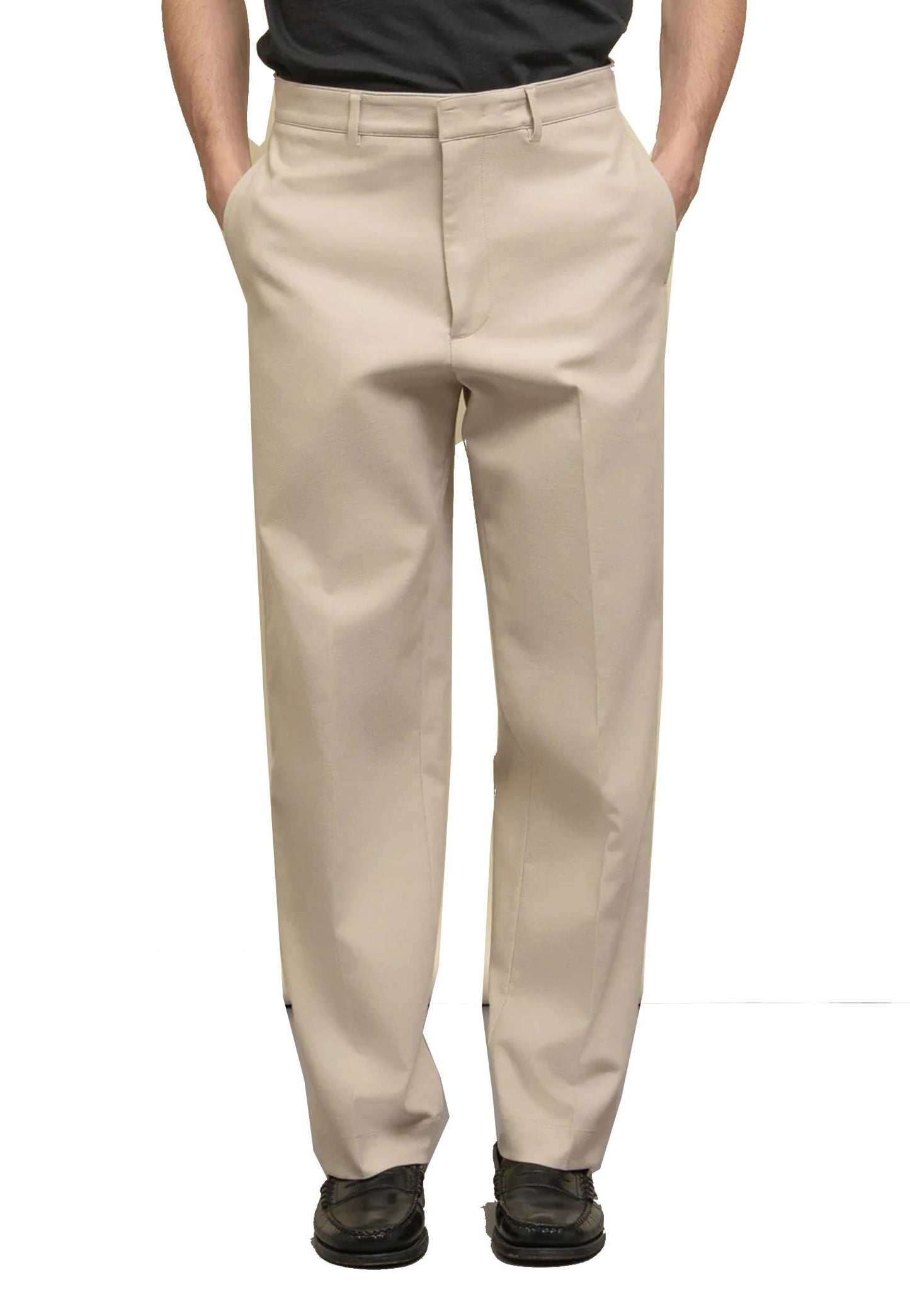 Pantaloni chino beige cotone E-Motion gamba ampia Department Five A25 UP036_51M_2TF0330_  000 5151 DEPARTMENT FIVE 