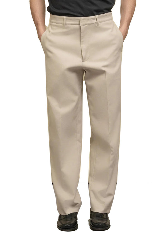Pantaloni chino beige cotone E-Motion gamba ampia Department Five A25 UP036_51M_2TF0330_  000 5151 DEPARTMENT FIVE 