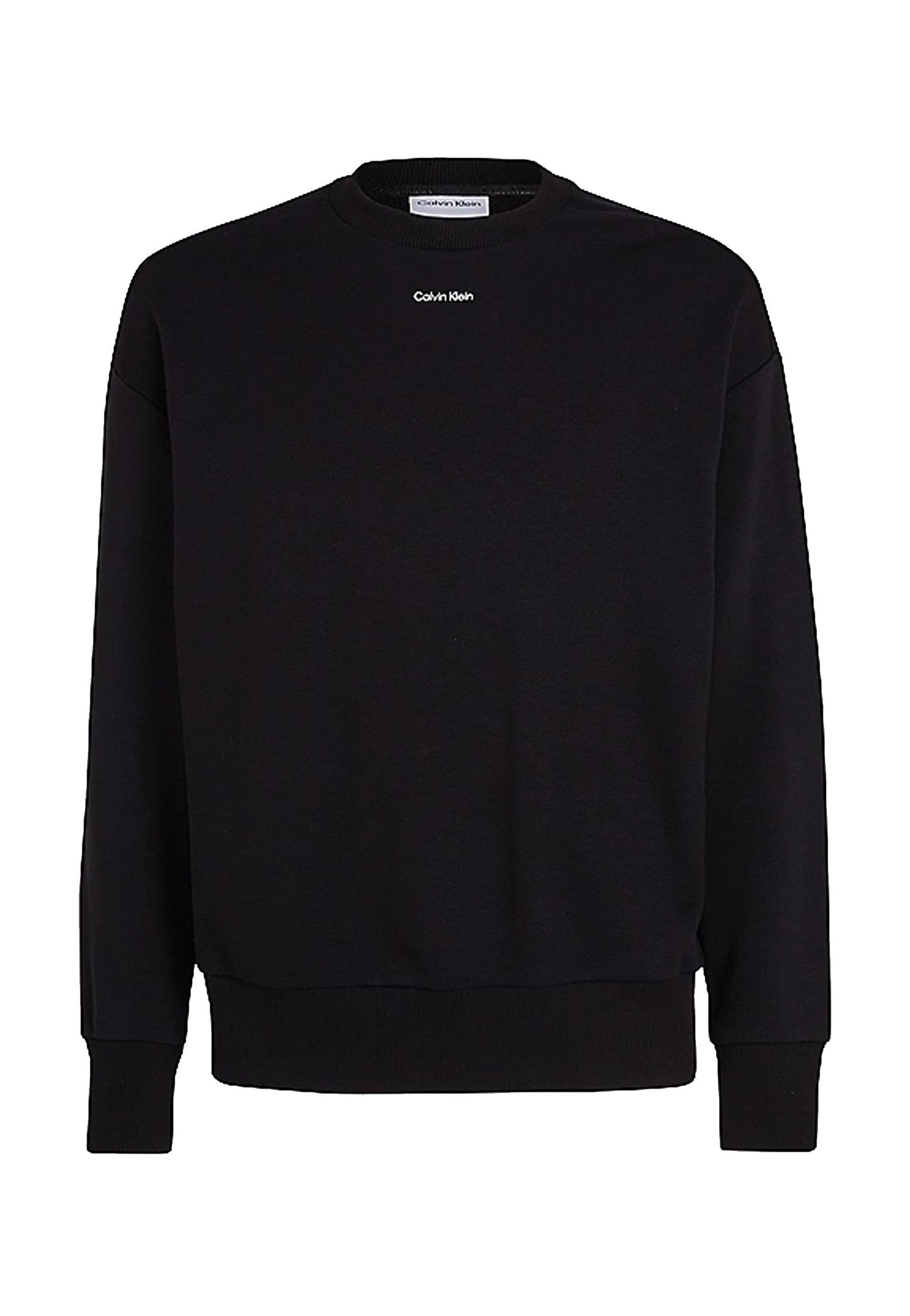 Felpa spugna cotone biologico nera girocollo Calvin Klein P25