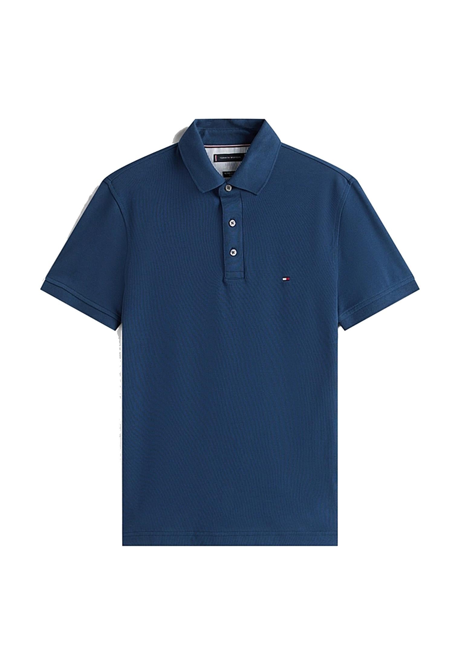 Polo blu slim fit cotone Tommy Hilfiger A25 MW0MW17771C7G C7GC7G TOMMY HILFIGER 