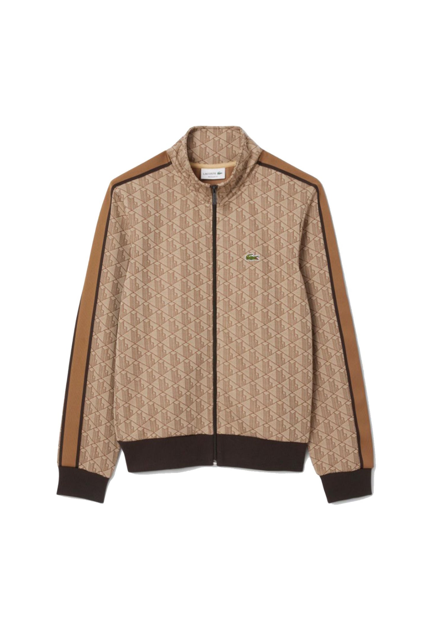 Felpa con zip tuta jacquard marrone Lacoste A25 SH1368 6IR6IR LACOSTE 