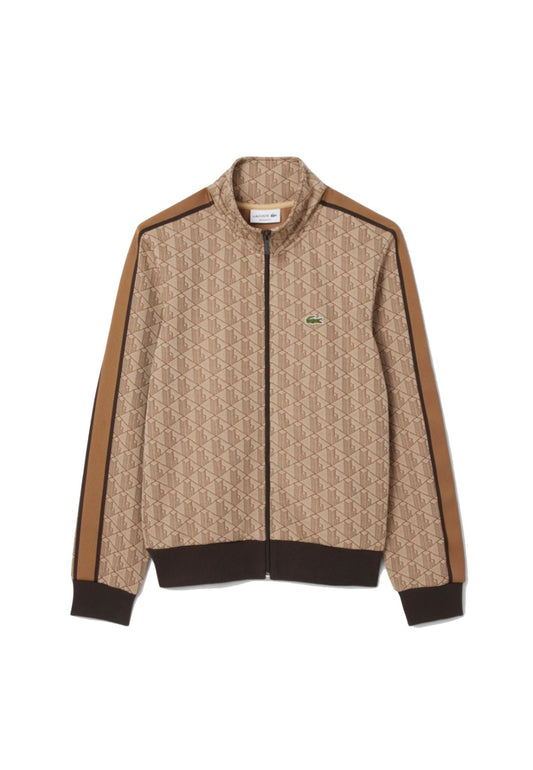 Felpa con zip tuta jacquard marrone Lacoste A25 SH1368 6IR6IR LACOSTE 