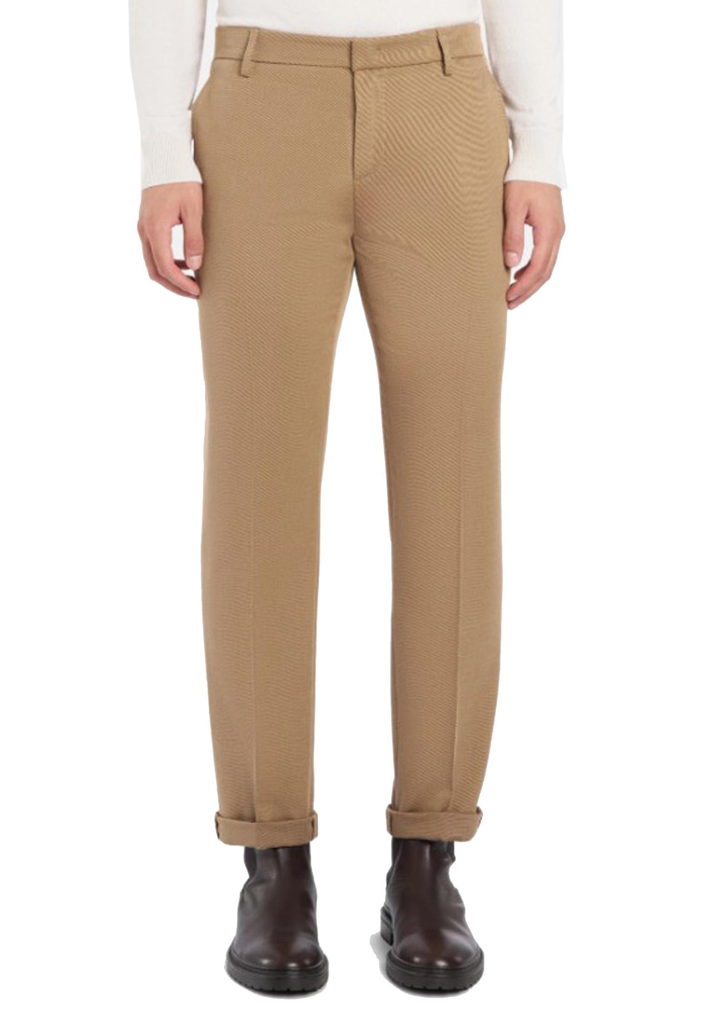 Pantaloni marroni Gaubert relax regular fit misto lana Dondup A25 UP688 AF0047U XXX033 DONDUP 