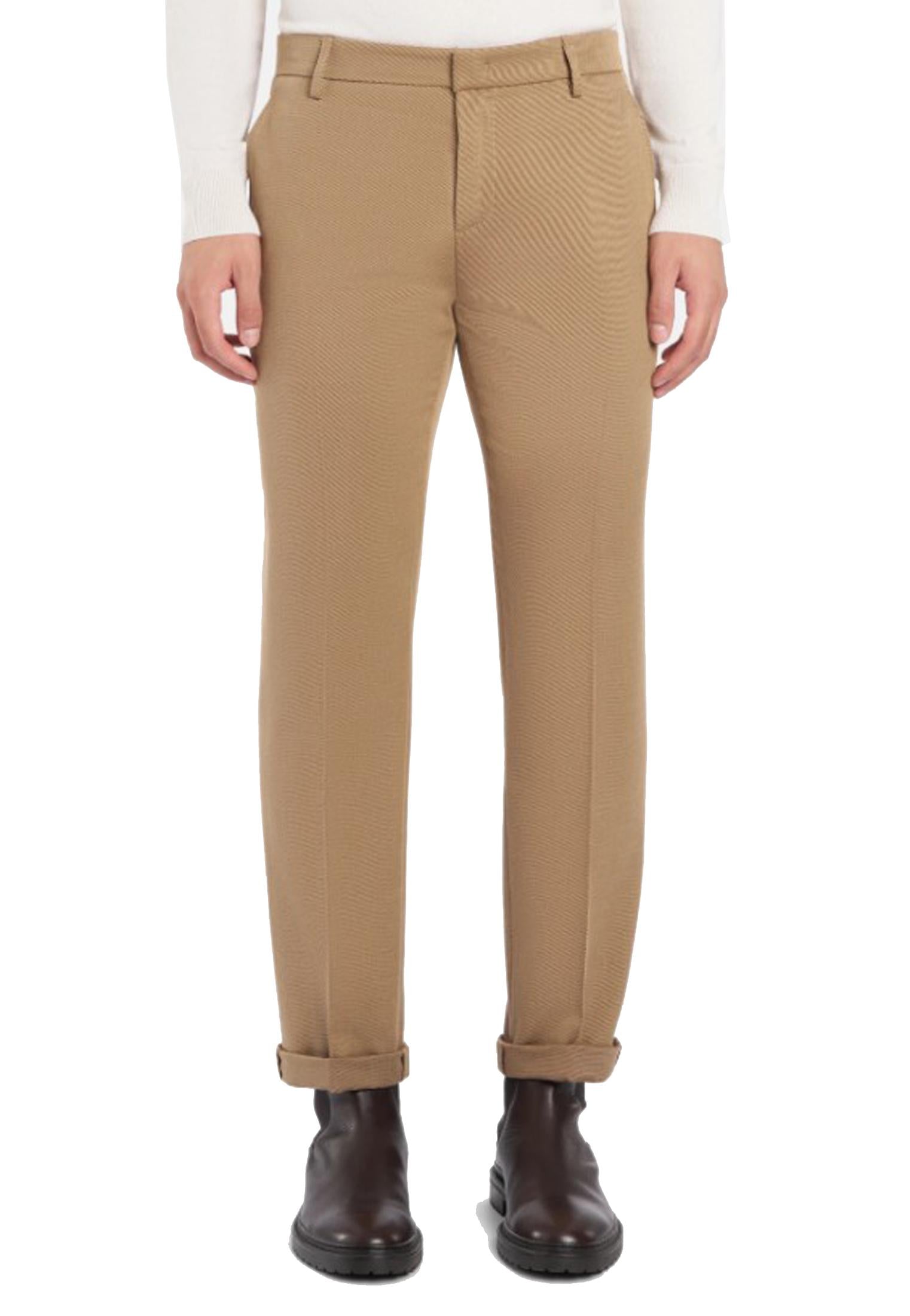 Pantaloni marroni Gaubert relax regular fit misto lana Dondup A25 UP688 AF0047U XXX033 DONDUP 