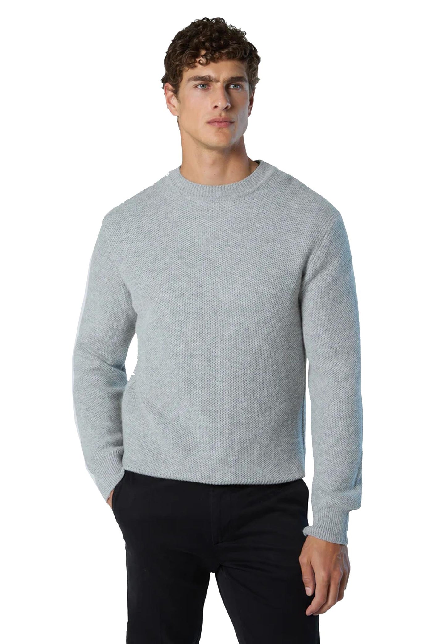 Maglione girocollo grigio melange nido d'ape misto lana North Sails A25 699159 09260926 NORTH SAILS 