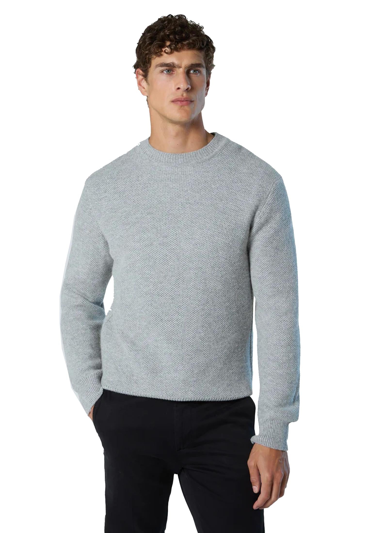 Maglione girocollo grigio melange nido d'ape misto lana North Sails A25 699159 09260926 NORTH SAILS 