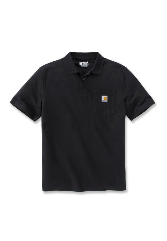 Polo cotone nera manica corta Carhartt Workwear P26 106685 BLACK CARHARTT 