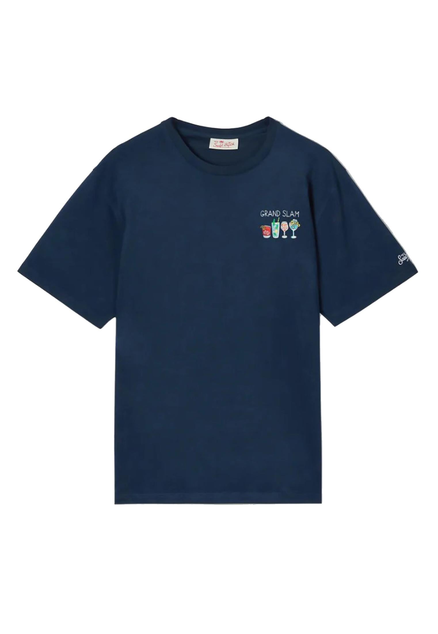 T-shirt girocollo blu cotone Portofino Grand Slam MC2 Saint Barth P26 POT0001 04483L04483L MC2 