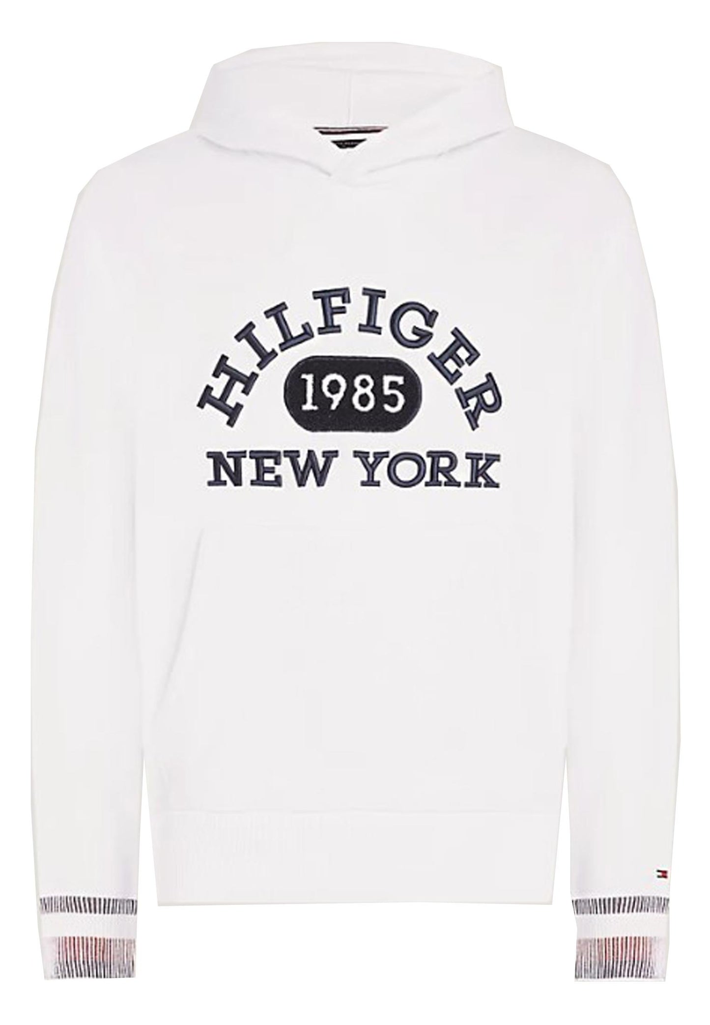 Felpa con cappuccio college cotone bianca Tommy Hilfiger A23