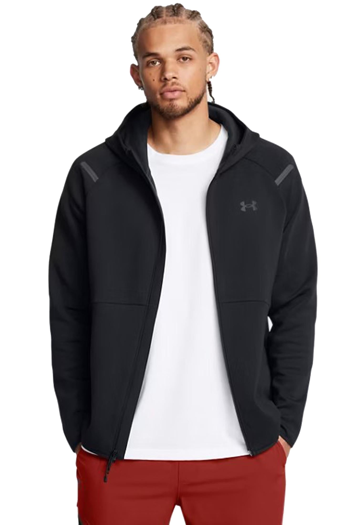 Felpa con cappuccio sportiva nera pile traspirante Unstoppable Under Armour A25 77-1389352 00010001 UNDER ARMOUR 