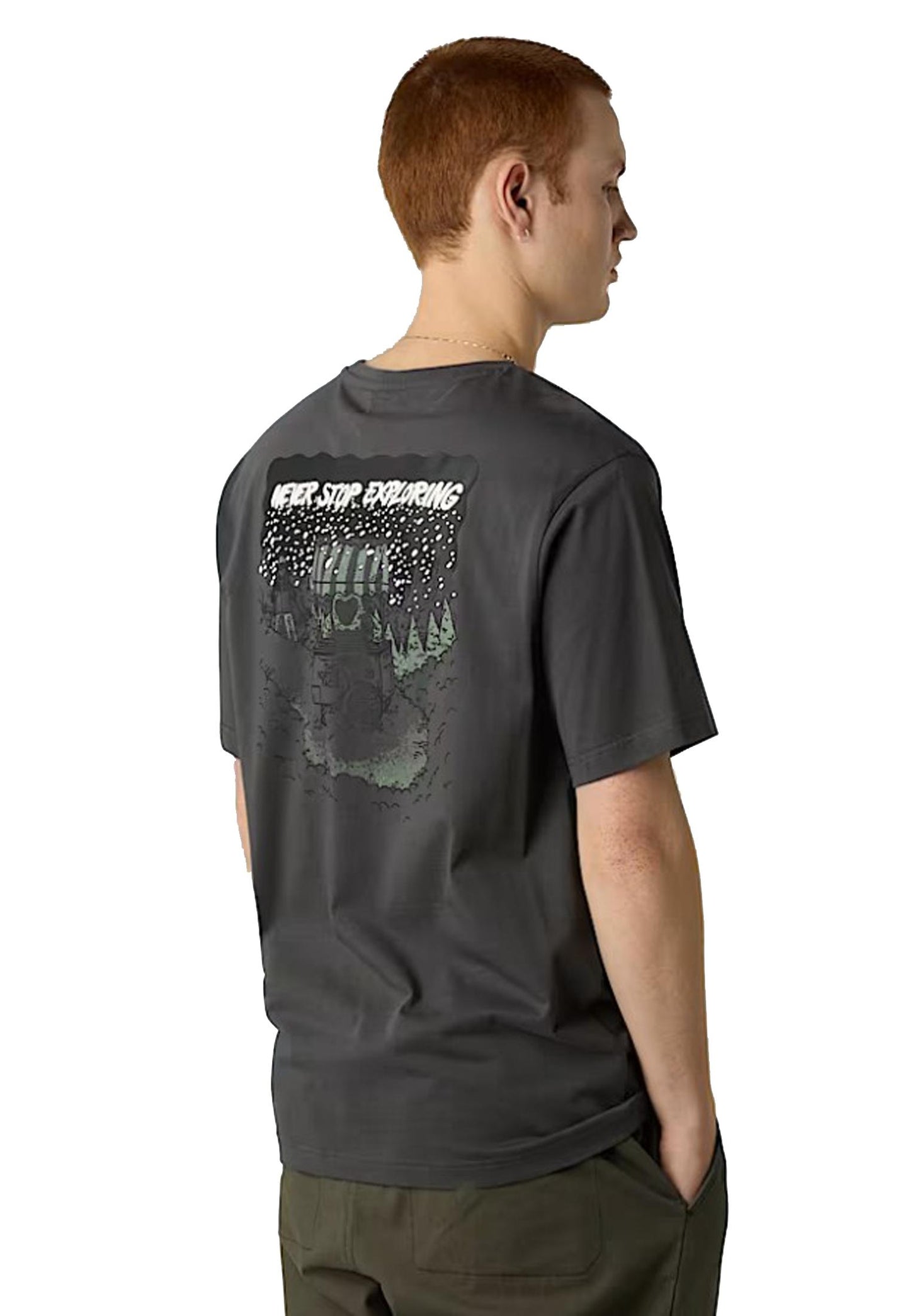 T-shirt girocollo cotone grigia Powder Days Relaxed The North Face A25 NF0A8E4D0C51 NF0C5NF0C5 THE NORTH FACE 