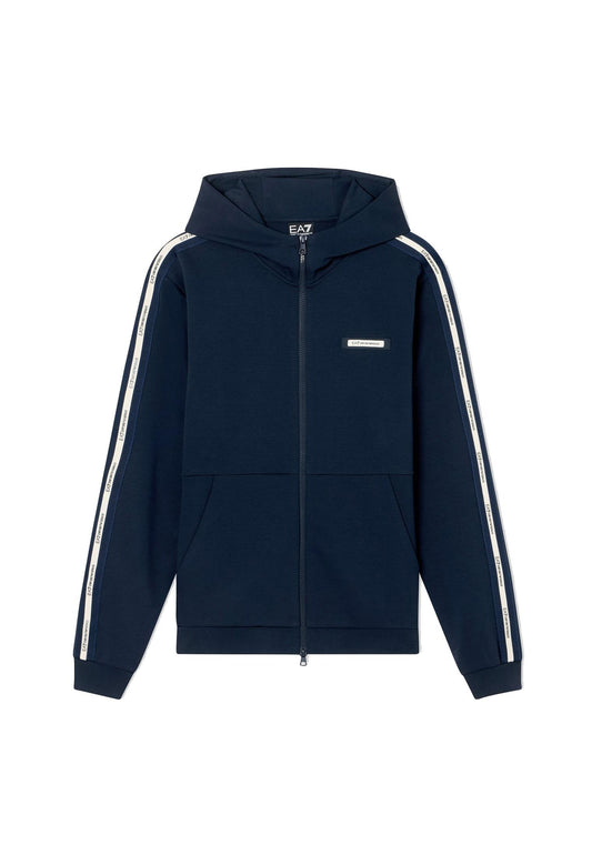 Felpa con cappuccio blu full zip misto cotone Ea7 Armani P26 7M001480 AF12660 UB102UB102 EA7 