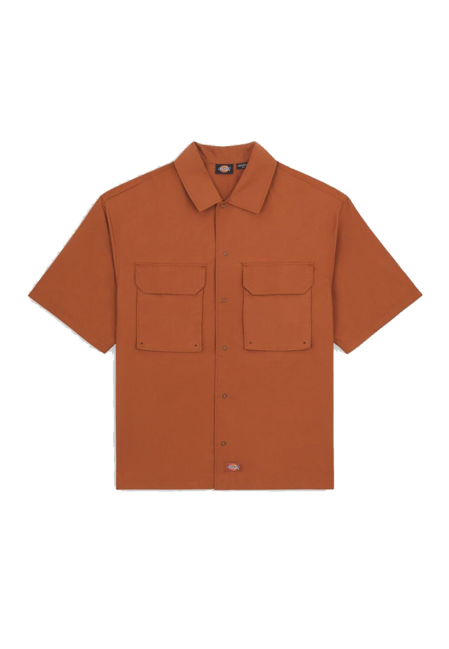 Camicia maniche corte marrone workwear Fishersville Dickies P24 DK0A4YS6H161 H161 DICKIES 