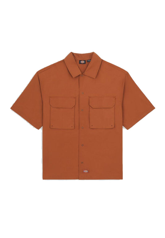 Camicia maniche corte marrone workwear Fishersville Dickies P24 DK0A4YS6H161 H161 DICKIES 