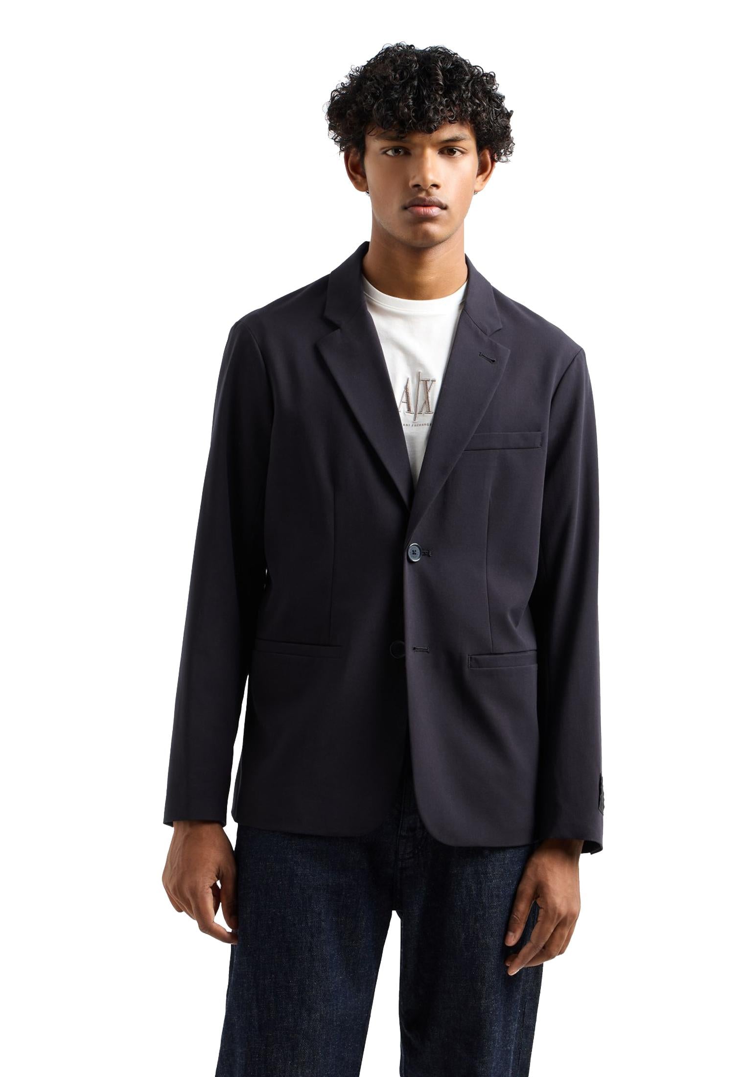 Giacca blazer blu navy monopetto Armani Exchange A25 XM000345 AF10897 UB101UB101 ARMANI EXCHANGE 