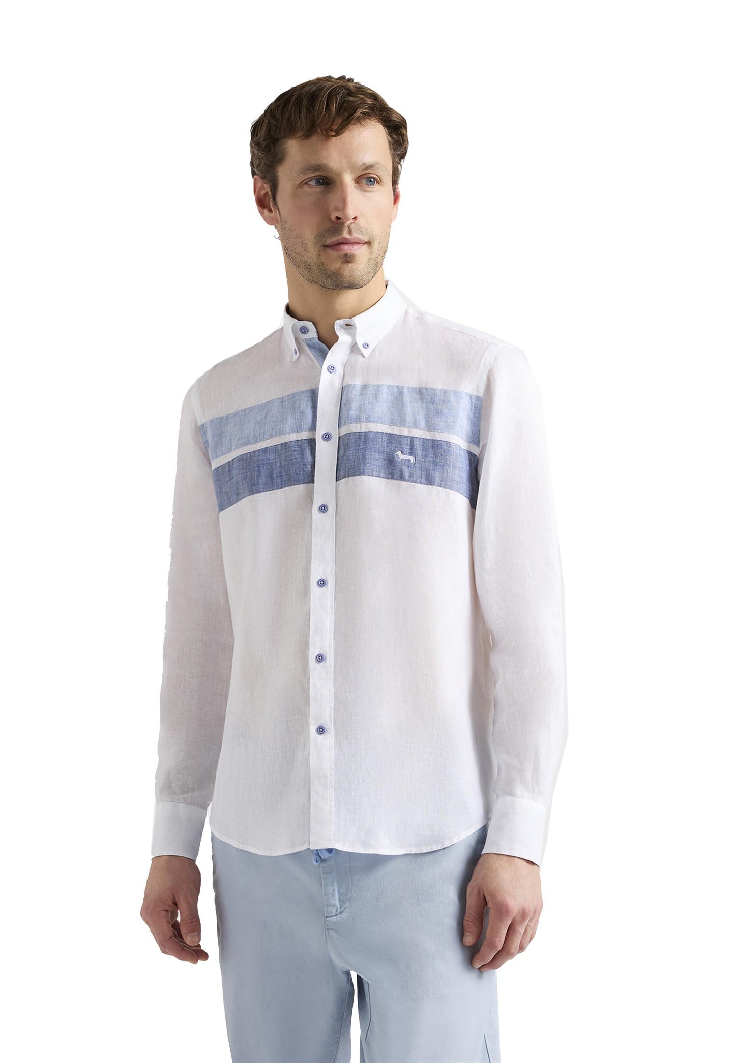 Camicia bianca lino fasce Harmont&Blaine P26 CRQ622010883M 100100 HARMONT&BLAINE 