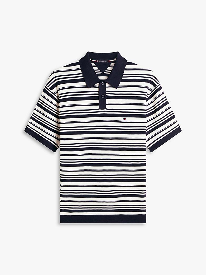 Polo a righe blu cotone relaxed fit in maglia Tommy Hilfiger P26 MW0MW427950A5 0A50A5 TOMMY HILFIGER 