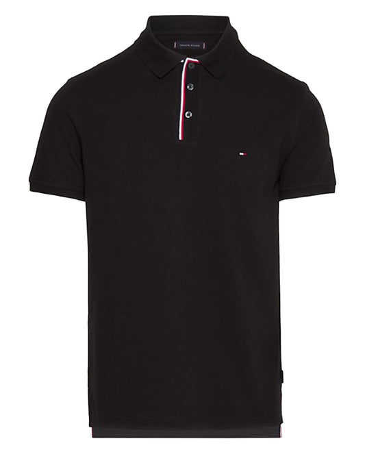 Polo Piqué Cotone Nero Tommy Hilfiger A23