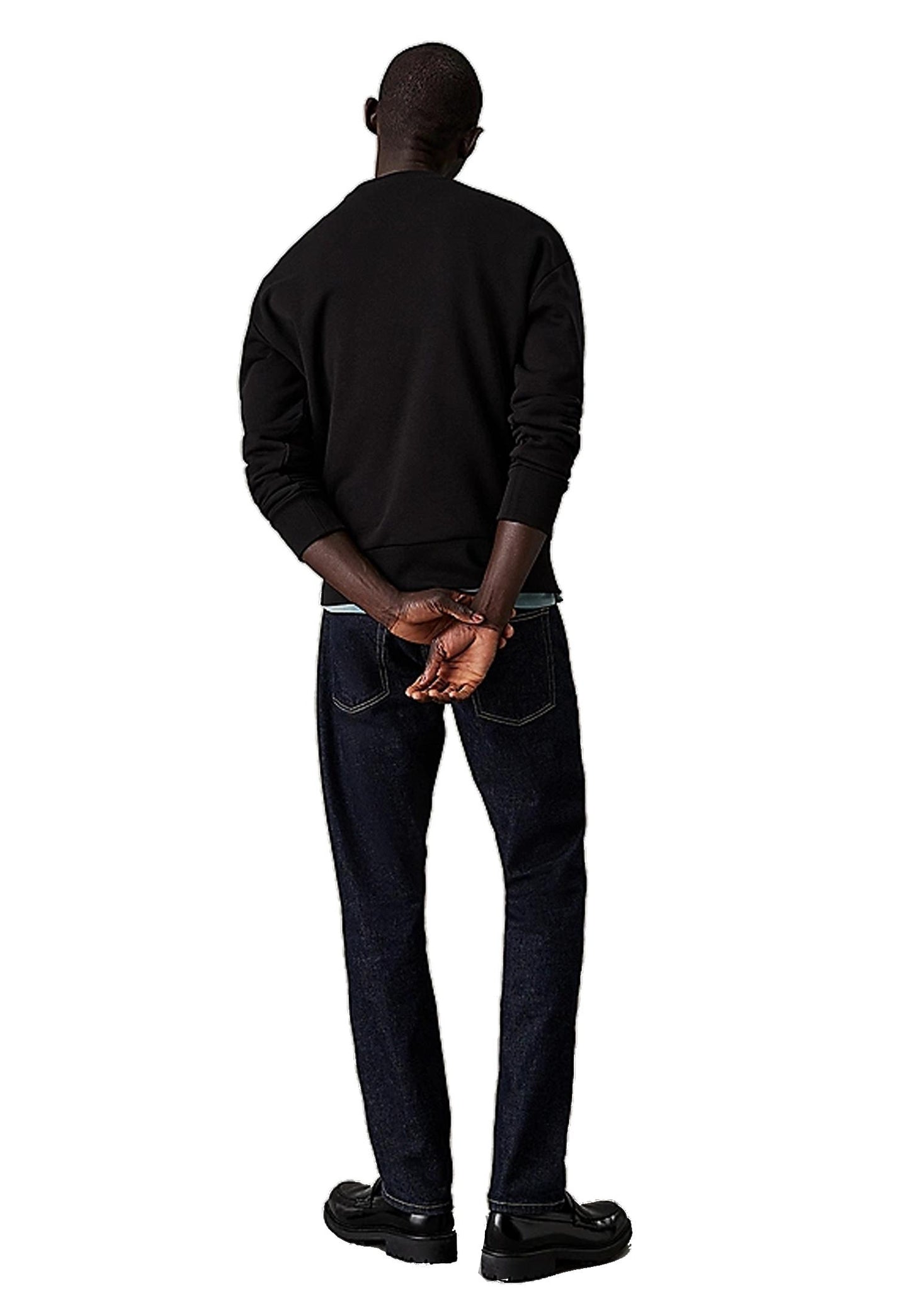 Felpa spugna cotone biologico nera girocollo Calvin Klein P25