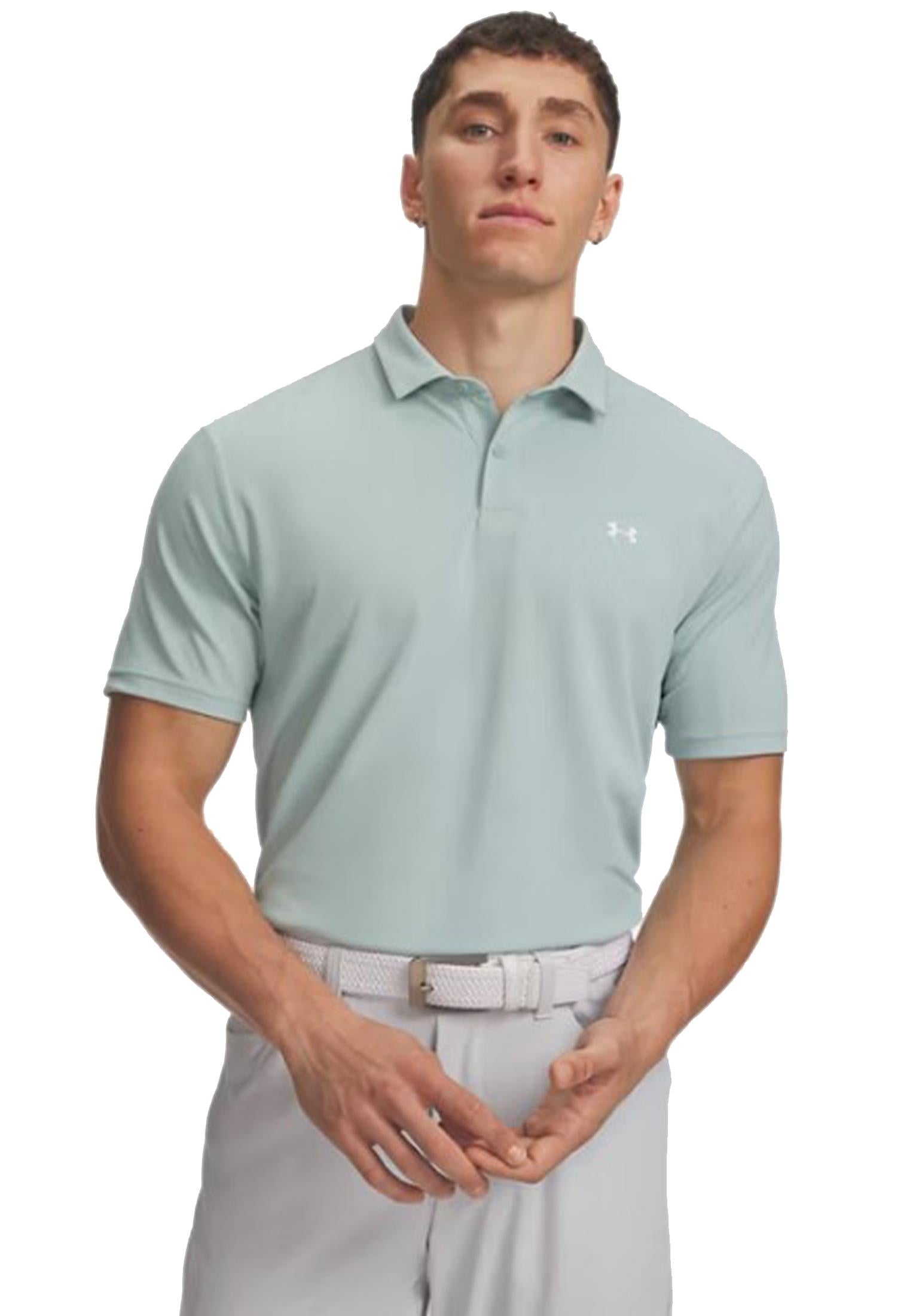Polo a manica corta sportiva azzurra Golf Drive Pique Under Armour P26 77-6012303 04770477 UA GOLF 