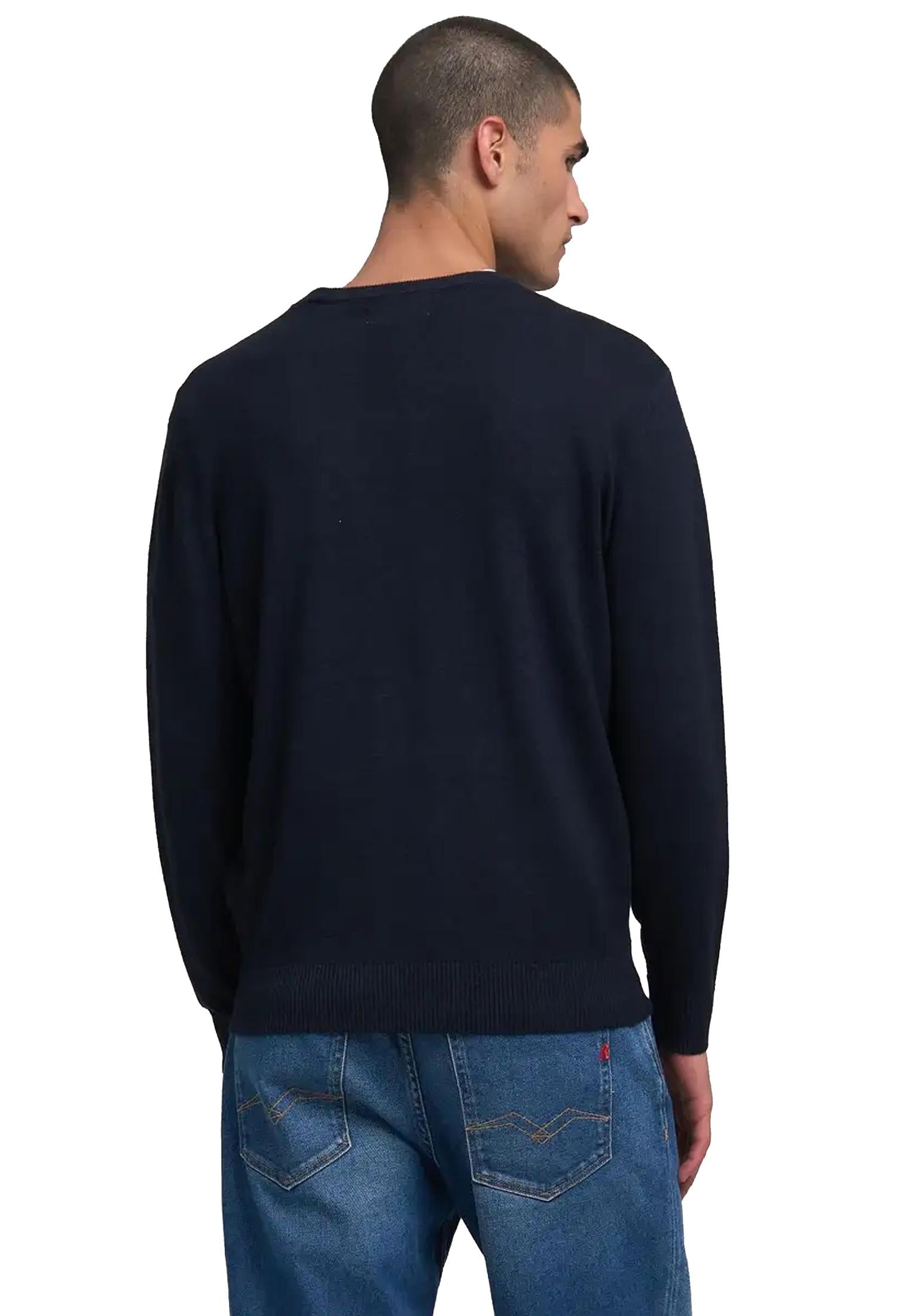 Maglia pullover girocollo blu misto lana Replay A25 UK4854.000.G21901 088088 REPLAY 