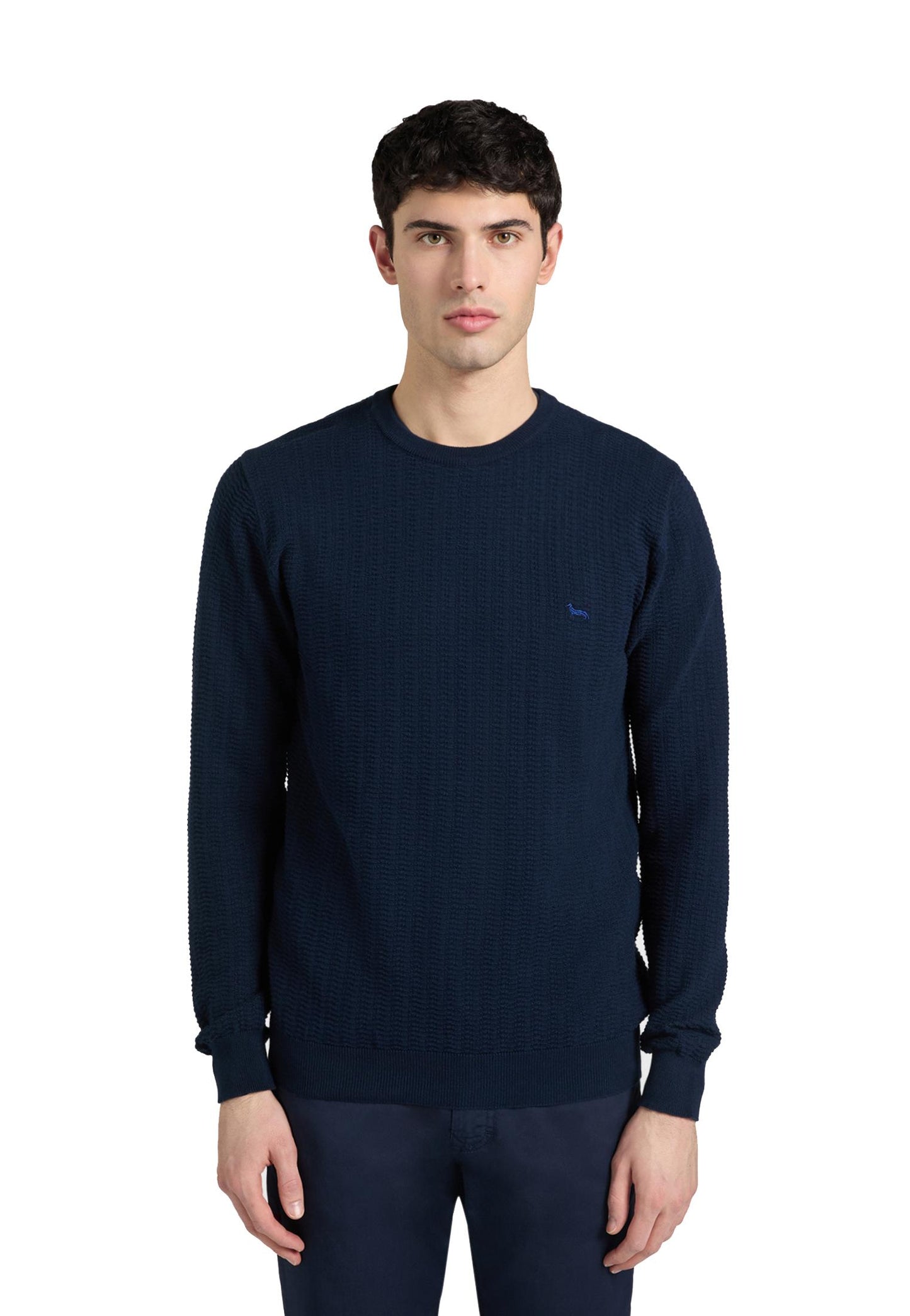 Pullover maglia girocollo blu cotone Harmont&Blaine P26 HRQ892030763 801801 HARMONT&BLAINE 