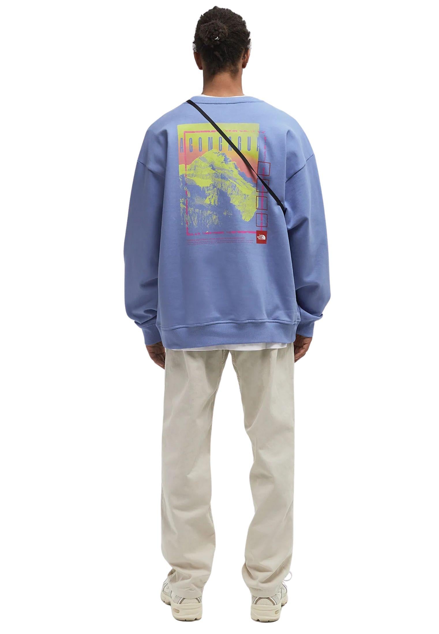 Felpa Axys oversized girocollo blu The North Face P25 NF0A8C1S0YI1 NF0YINF0YI THE NORTH FACE 