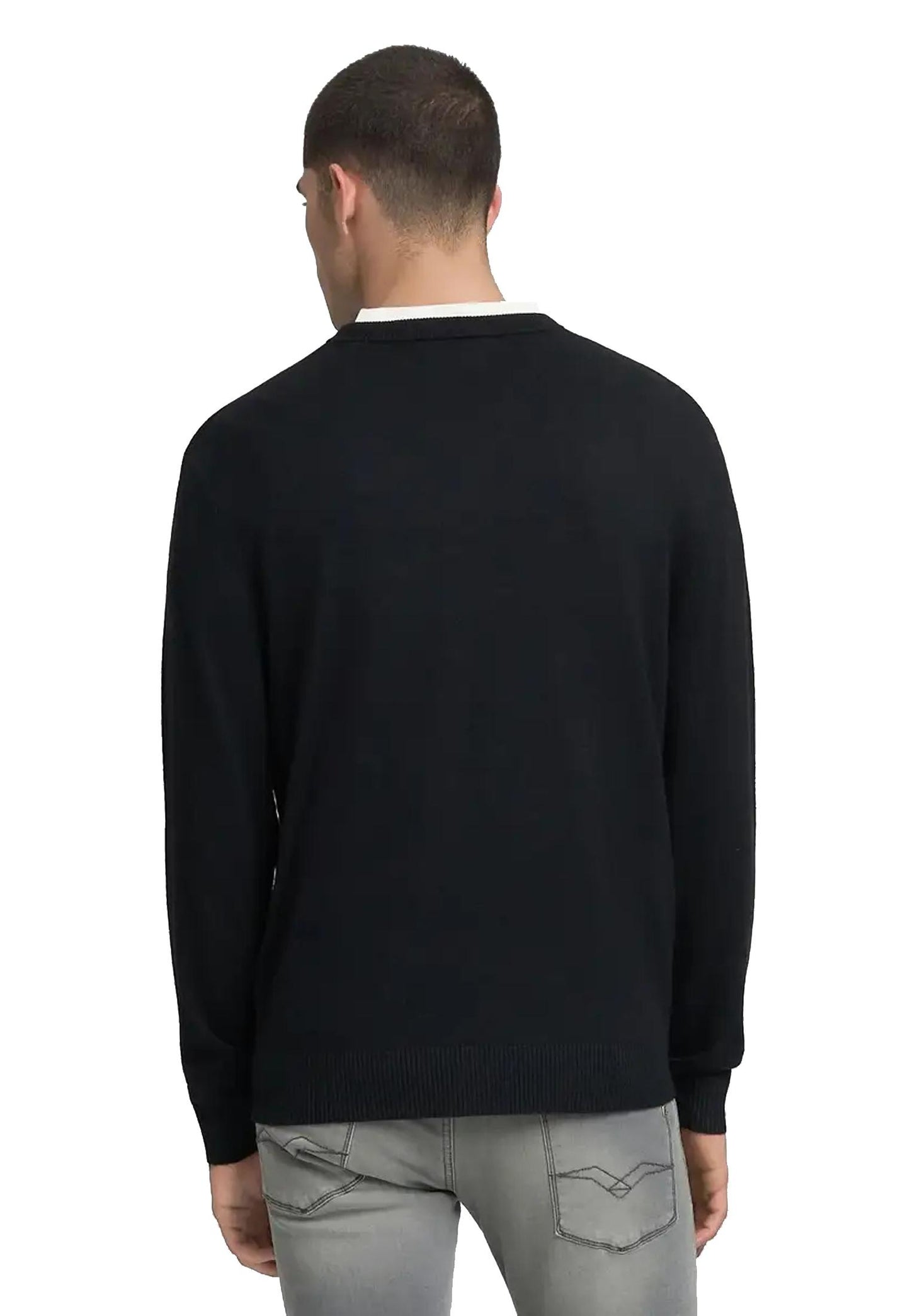 Maglia pullover girocollo nera misto lana Replay A25 UK4854.000.G21901 098098 REPLAY 