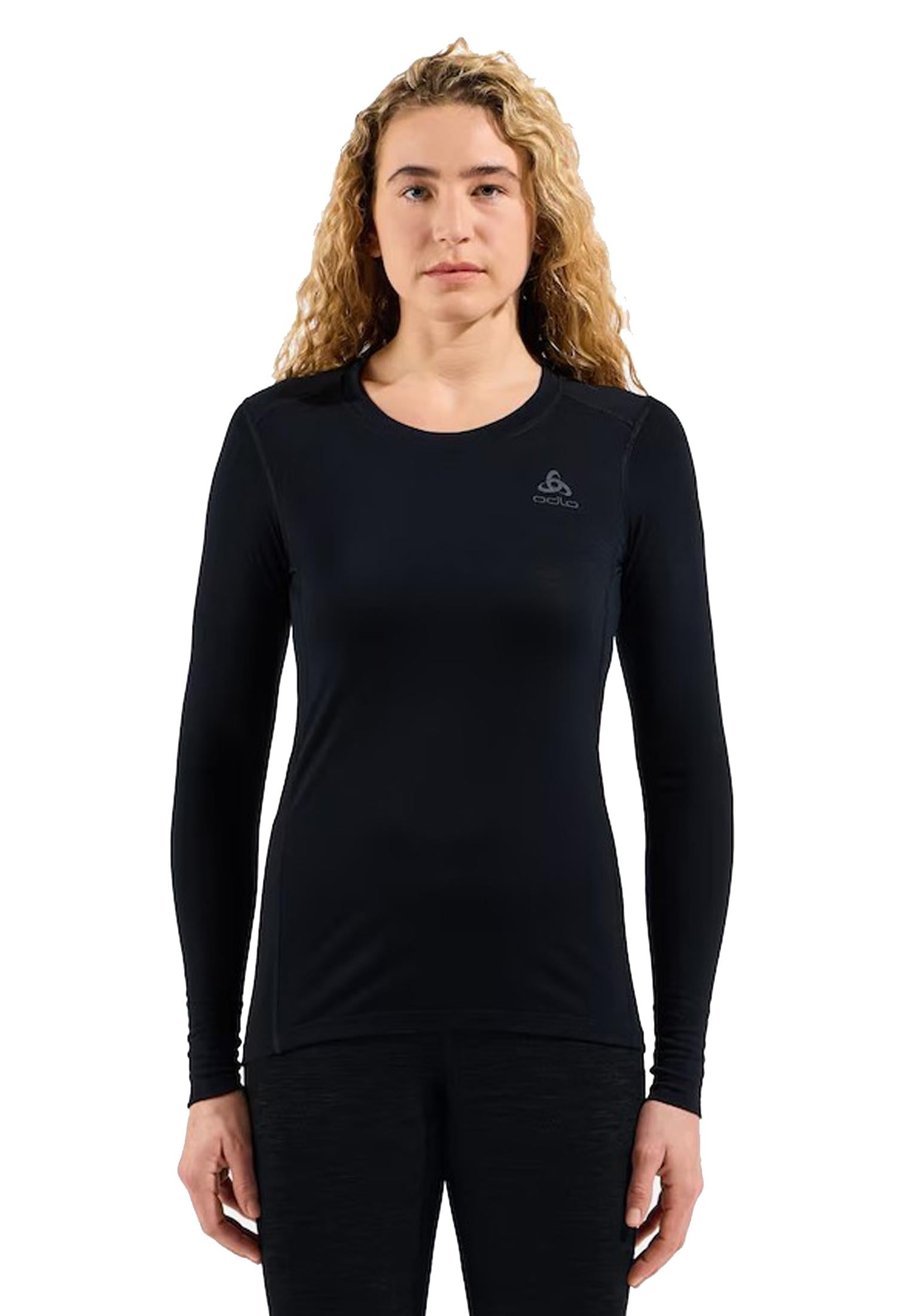 T-shirt manica lunga nera sottogiacca lana sci snow donna termica Odlo A25 111601 1500015000 ODLO 